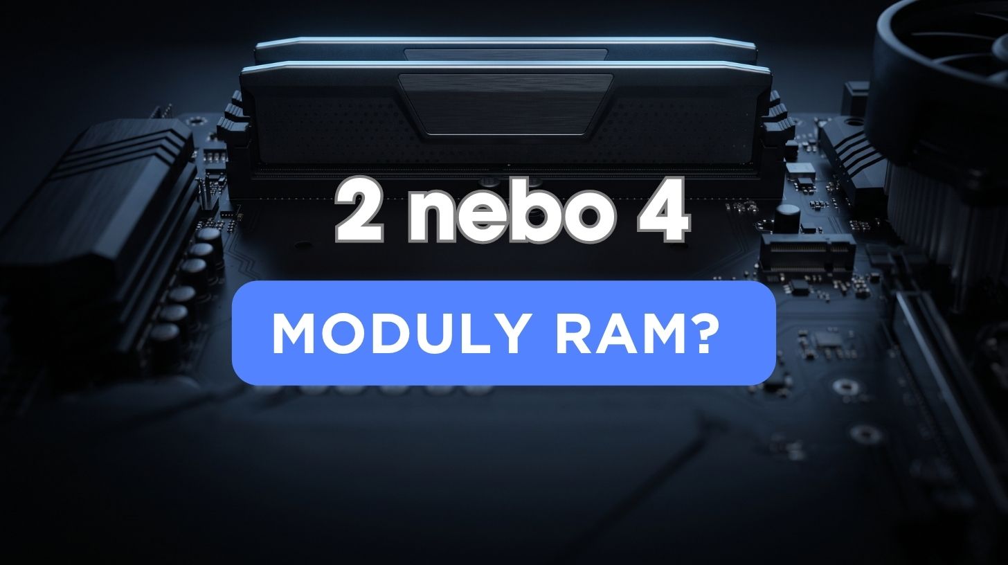 Dva paměťové moduly DDR5 osazené na základní desce herního počítače vedle dvou prázdných slotů
