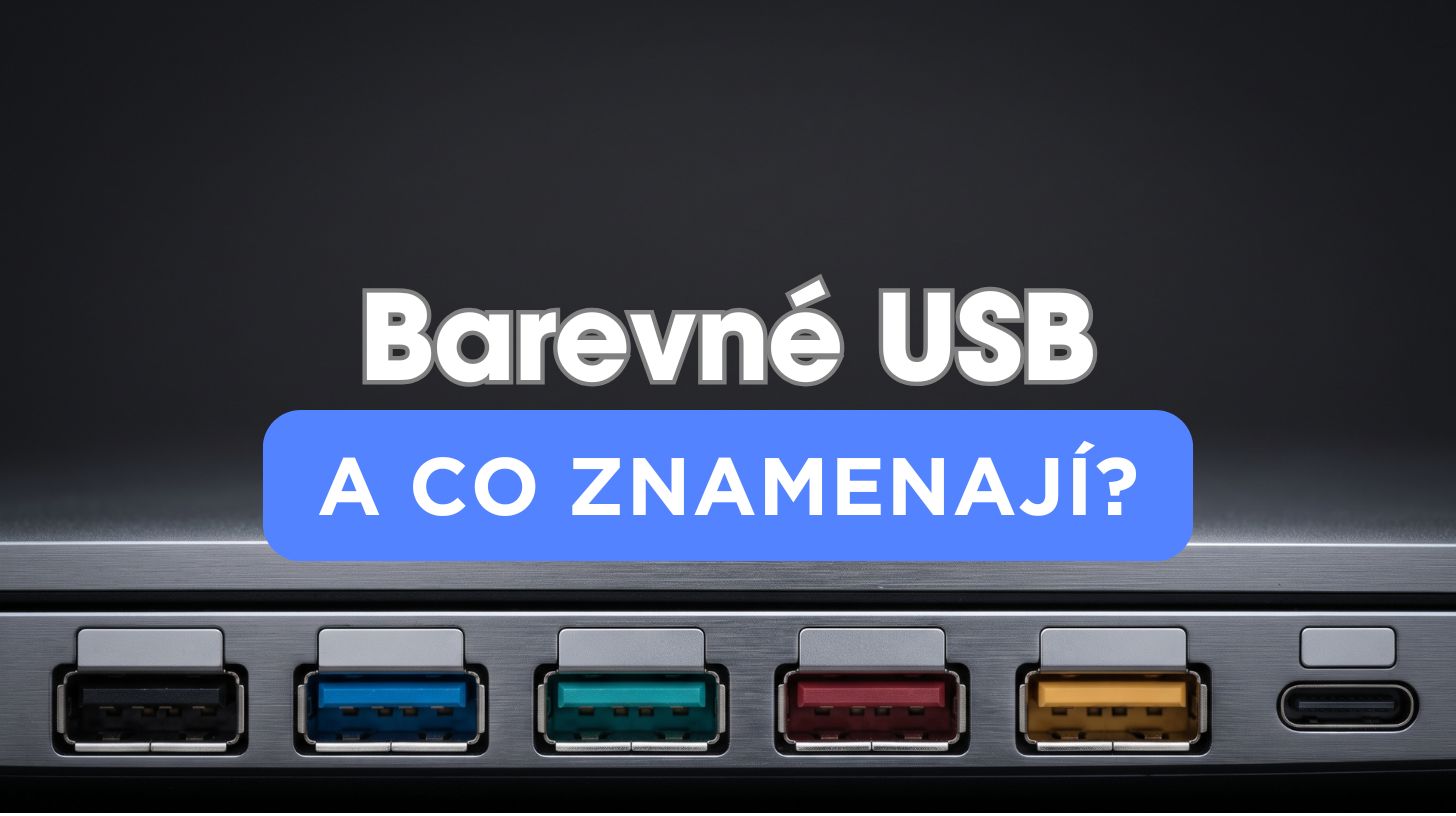 Detail zadního panelu základní desky s barevně odlišenými USB porty vedle sebe, černý, modrý a tyrkysový