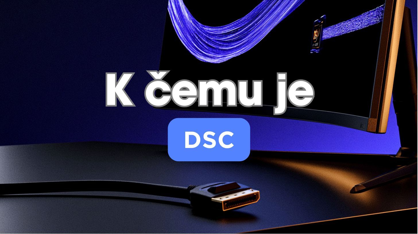 Schéma přenosu obrazového signálu s DSC kompresí mezi grafickou kartou a herním monitorem