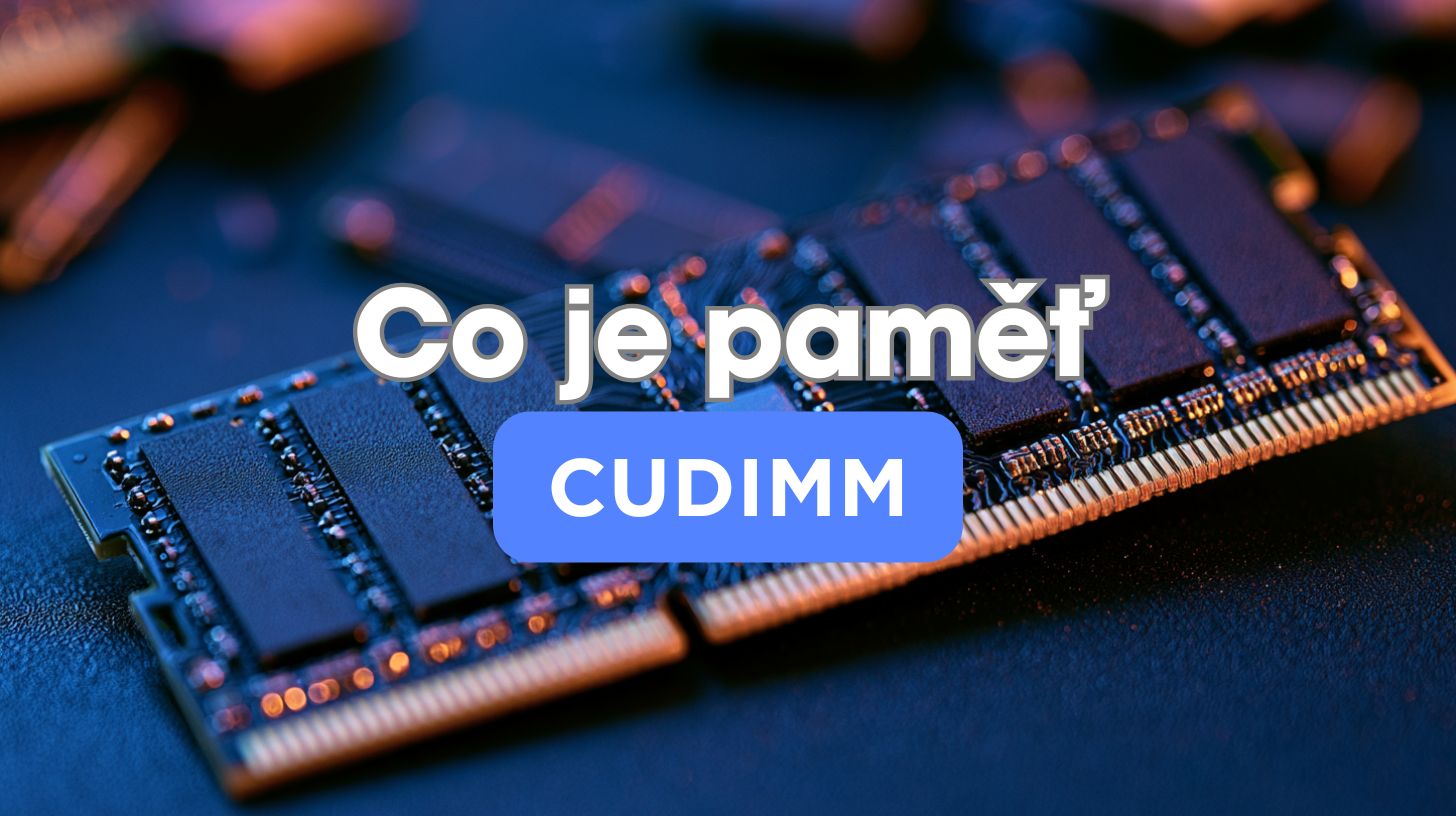 Paměťový modul DDR5 CUDIMM s vyznačeným hodinovým čipem CKD uprostřed destičky, detail v dílně BestComp v Plzni