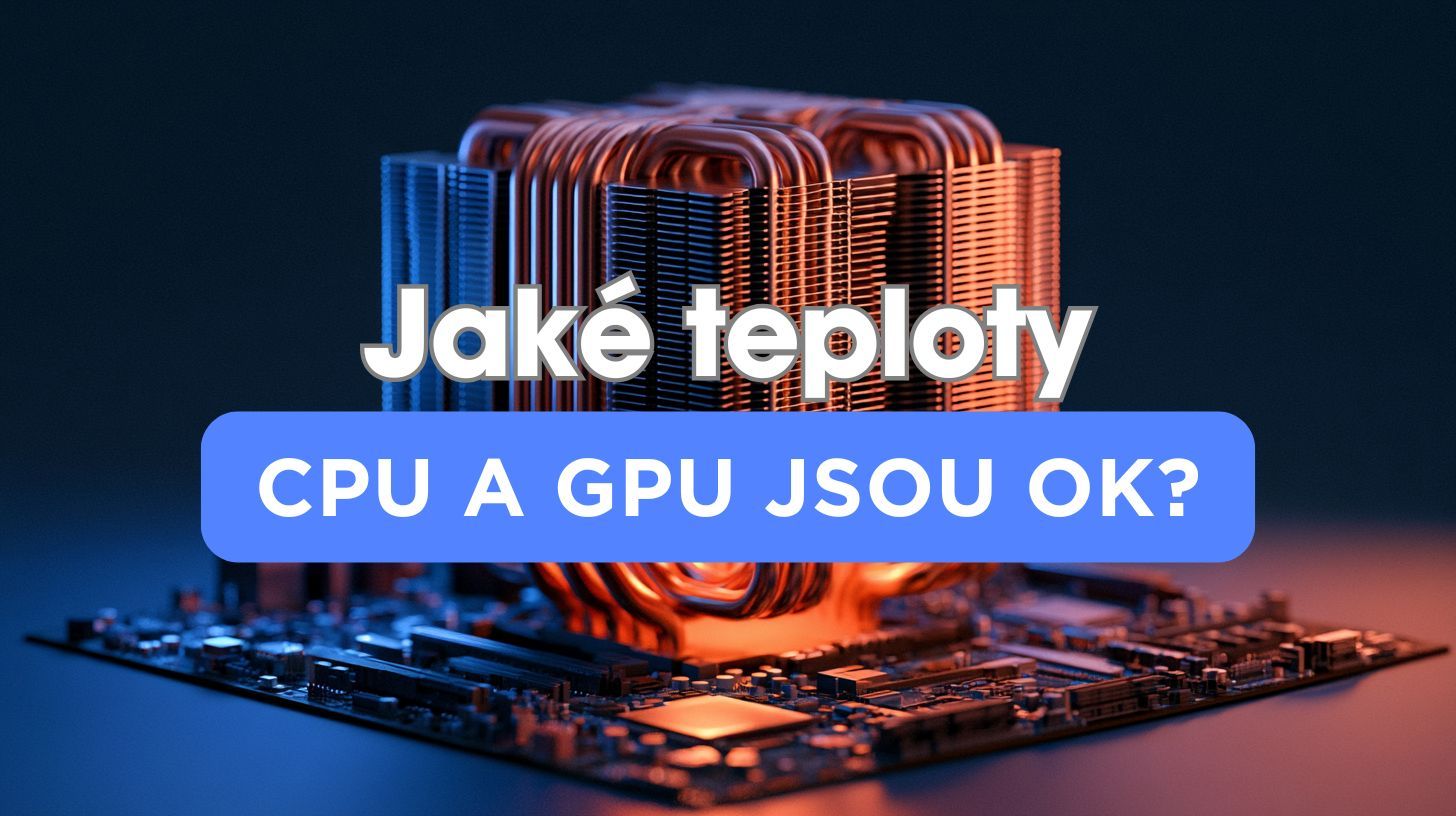 Monitoring teplot procesoru a grafické karty během herního zátěžového testu na sestavě BestComp