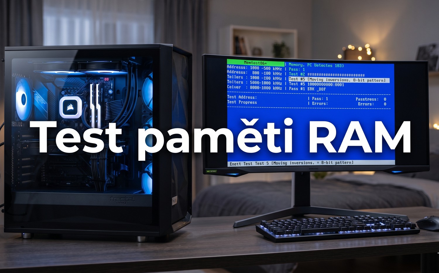 Lukáš Blecha provádí hloubkový zátěžový test operační paměti RAM v plzeňské dílně BestComp
